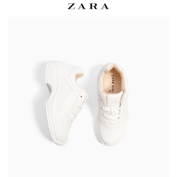 Zara Shoes Girls White Chunky Heel Sneakers Poshmark